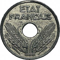 Large Obverse for 10 Centimes 1943 coin