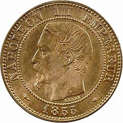 Large Obverse for 10 Centimes 1855 coin