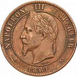 Large Obverse for 10 Centimes 1861 coin