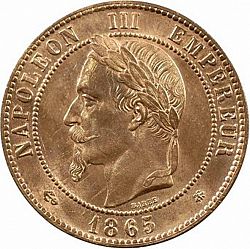Large Obverse for 10 Centimes 1865 coin