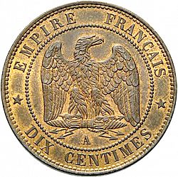 Large Reverse for 10 Centimes 1852 coin