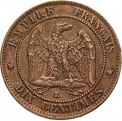 Large Reverse for 10 Centimes 1861 coin