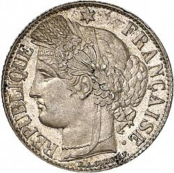 Large Obverse for 1 Franc 1871 coin