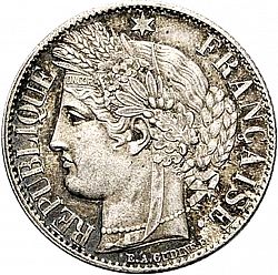 Large Obverse for 1 Franc 1872 coin