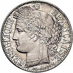 Large Obverse for 1 Franc 1888 coin