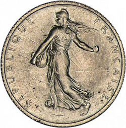 Large Obverse for 1 Franc 1902 coin