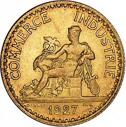 Large Obverse for 1 Franc 1927 coin
