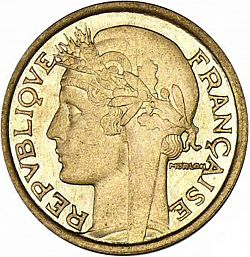 Large Obverse for 1 Franc 1931 coin