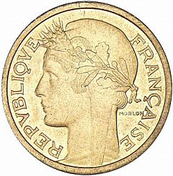 Large Obverse for 1 Franc 1935 coin