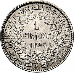 Large Reverse for 1 Franc 1895 coin