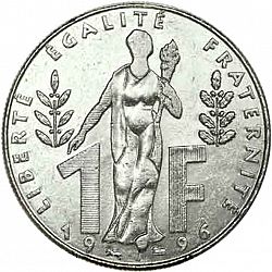 Large Reverse for 1 Franc 1996 coin