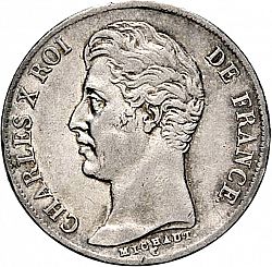 Large Obverse for 1 Franc 1827 coin