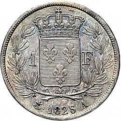 Large Reverse for 1 Franc 1828 coin