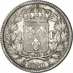Large Reverse for 1 Franc 1830 coin