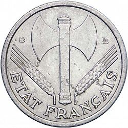 Large Obverse for 1 Franc 1943 coin