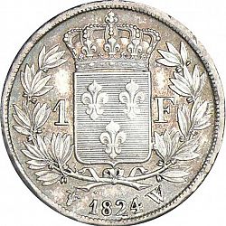 Large Reverse for 1 Franc 1818 coin
