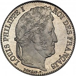 Large Obverse for 1 Franc 1841 coin
