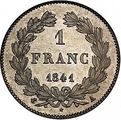 Large Reverse for 1 Franc 1841 coin