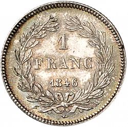 Large Reverse for 1 Franc 1846 coin