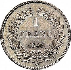 Large Reverse for 1 Franc 1846 coin