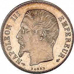 Large Obverse for 1 Franc 1860 coin