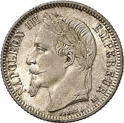 Large Obverse for 1 Franc 1867 coin