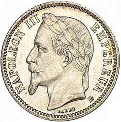 Large Obverse for 1 Franc 1868 coin