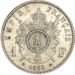 Large Reverse for 1 Franc 1866 coin