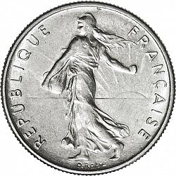 Large Obverse for ½ Franc 1969 coin