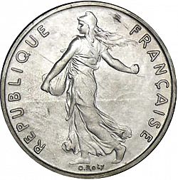 Large Obverse for ½ Franc 1979 coin