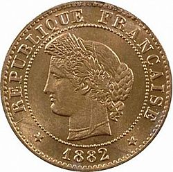 Large Obverse for 1 Centime 1882 coin