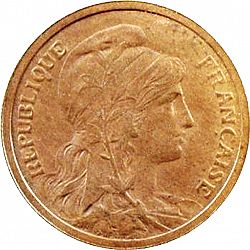 Large Obverse for 1 Centime 1898 coin
