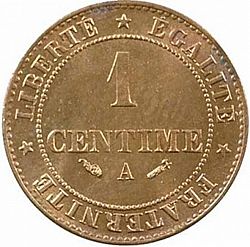 Large Reverse for 1 Centime 1882 coin