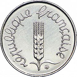 Large Obverse for 1 Centime 1963 coin