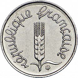Large Obverse for 1 Centime 1965 coin