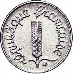 Large Obverse for 1 Centime 1969 coin