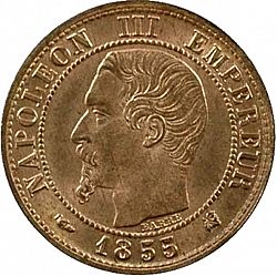 Large Obverse for 1 Centime 1855 coin
