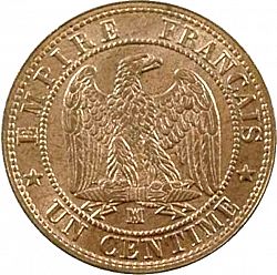 Large Reverse for 1 Centime 1855 coin