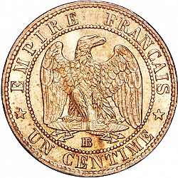 Large Reverse for 1 Centime 1861 coin