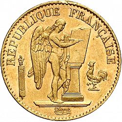 Large Obverse for 20 Francs 1874 coin