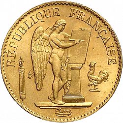 Large Obverse for 20 Francs 1875 coin