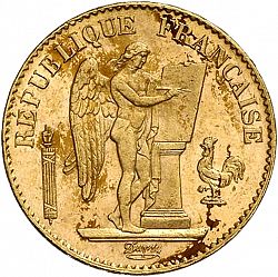 Large Obverse for 20 Francs 1892 coin