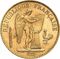 Large Obverse for 20 Francs 1893 coin