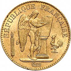 Large Obverse for 20 Francs 1895 coin
