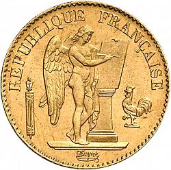 Large Obverse for 20 Francs 1896 coin