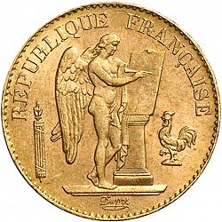 Large Obverse for 20 Francs 1898 coin