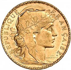Large Obverse for 20 Francs 1902 coin