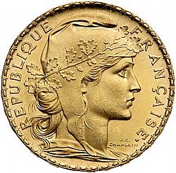 Large Obverse for 20 Francs 1906 coin