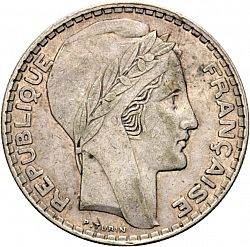 Large Obverse for 20 Francs 1934 coin