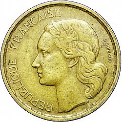 Large Obverse for 20 Francs 1950 coin